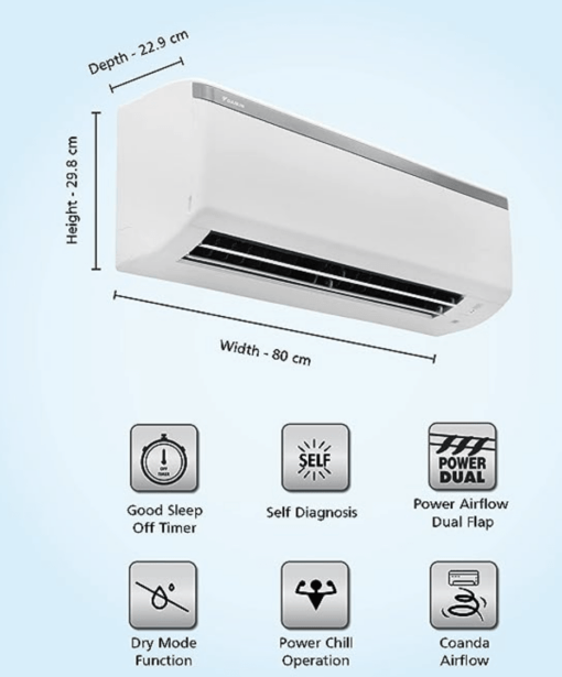 Daikin 1 Ton 3 Star Fixed Speed Split AC (Copper, PM 2.5 Filter, FTL35U, White) - Image 3